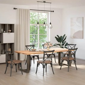 Pés de mesa de jantar em forma de T, 2 peças, preto, 80x35x(72-73) cm,