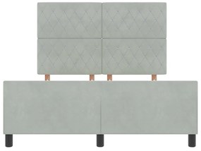 Cama vidaXL Cinza Claro 140x190 cm em Veludo