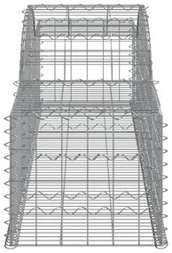Cestos gabião arqueados 7 pcs 300x50x40/60 cm ferro galvanizado