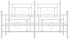 Estrutura de cama com cabeceira e pés 150x200 cm metal branco