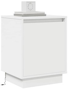 Criado-mudo com Luzes LED Branco 39x34,5x50 cm