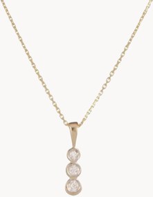 Colar de prata com pendente em ouro branco e diamantes Mini Trilogy
