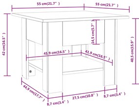 Mesa de centro 55x55x42 cm derivados de madeira branco