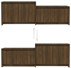 Móvel de TV 146,5x35x50 cm derivados madeira carvalho castanho