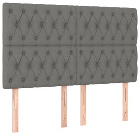 Estrutura de cama sem colchão 160x200 cm tecido cinzento-escuro