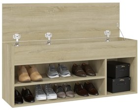 Banco sapateira 105x30x45 cm derivados madeira carvalho sonoma