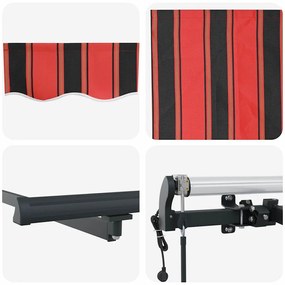 Toldo Retrátil Automático em Laranja e Marrom, 300x250 cm