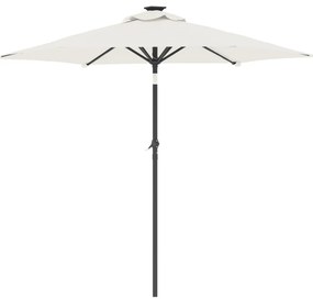 Guarda-sol de jardim com poste de aço 225x225x212 cm branco