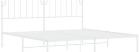 Estrutura de cama com cabeceira 200x200 cm metal branco