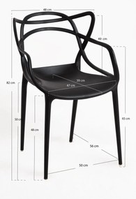 Pack 4 Cadeiras Korme - Preto