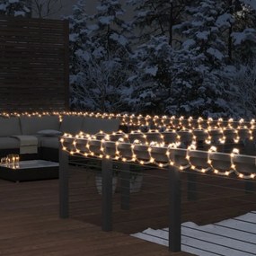343307 vidaXL Cordão de luzes com 240 luzes LED 10 m PVC branco quente