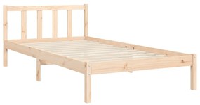 Estrutura de cama com cabeceira 90x200 cm madeira maciça