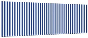 Toldo Retrátil Riscas Manual Azul e branco Branco 350 x 200 cm