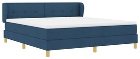 Cama Box Spring com Colchão - Azul, 180x200 cm, Tecido