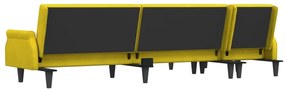 Sofá-cama em forma de L 271x140x70 cm veludo amarelo