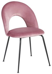 Cadeira Dawa Black Veludo - Rosa
