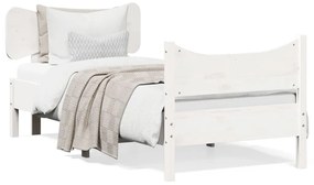 vidaXL Cama sem colchão 75x190 cm madeira de pinho maciça branco