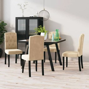 vidaXL Cadeiras de jantar 4 pcs veludo cor creme