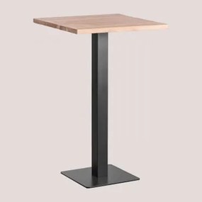 Mesa Alta Quadrada De Bar Em Madeira De Acácia Ristretto ↔︎ 70 Cm & Preto - Sklum