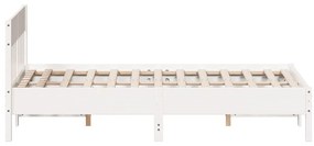 Estrutura cama c/ cabeceira 140x190 cm pinho maciço branco