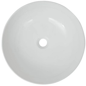 Lavatório redondo em cerâmica branco 41,5x13,5 cm