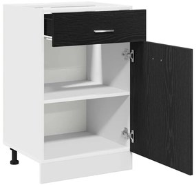 Armário de Gavetas Oak Preto da - 50x46x81,5 cm, feito de MDF.