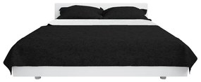 Colcha de dupla face acolchoada 230x260 cm preto e branco