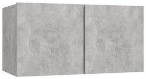 7 pcs conjunto de móveis de TV derivados madeira cinza cimento