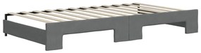 Sofá-cama c/ gavetão/colchões 100x200cm tecido cinzento-escuro