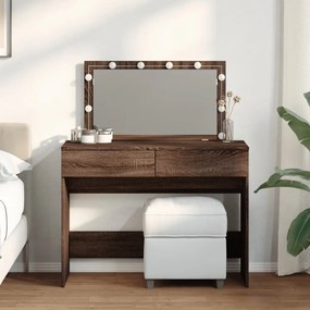 Toucador com LEDs 100x40x120 cm cor carvalho castanho