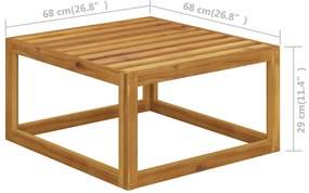 6 pcs conj. lounge jardim c/ almofadões madeira acácia maciça