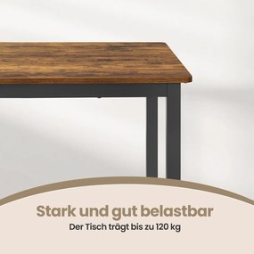 Mesa de jantar 70 x 110 x 77 cm Castanho vintage-preto