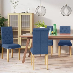 Cadeiras de jantar 4 pcs tecido azul