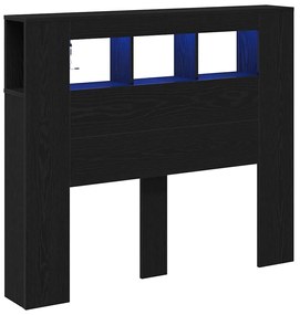 Cabeceira Armazenagem vidaXL com Luzes LED Carvalho Preto 120x18,5x103