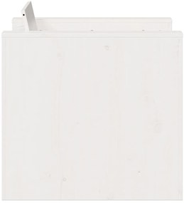 2 pcs conjunto lounge de jardim madeira de pinho maciça branco