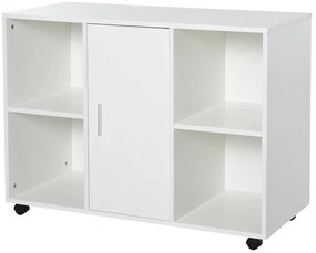 Vinsetto Armário para Escritório de Impressora com Espaço de Armazenamento e Rodas 100x 40 x 71 cm Branco