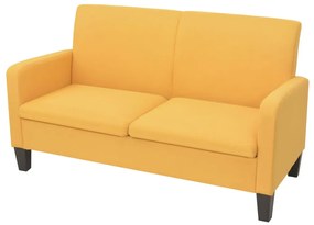 Conjunto de sofás 2 pcs tecido amarelo