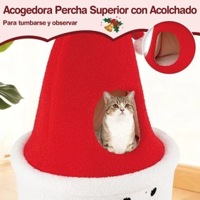 Cama para gatos com desenho de Árvore de Natal moderna e bonita 75 cm Vermelho+Branco