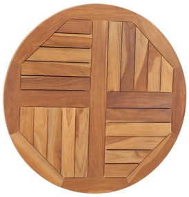 Tampo de mesa redondo 2,5 cm 70 cm madeira de teca maciça