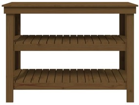 Bancada de trabalho 110,5x50x80 cm pinho maciço castanho mel