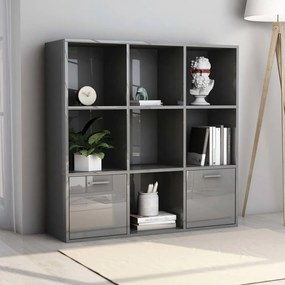 vidaXL Estante 98x30x98 cm derivados de madeira cinzento brilhante