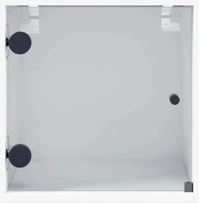 Mesa de cabeceira c/ porta de vidro 35x37x35 cm branco