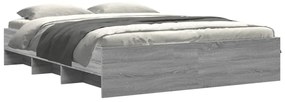 Estrutura de cama 150x200 cm derivados de madeira cinza sonoma