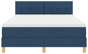 Cama Box Spring com Colchão Azul 140x200 cm Tecido