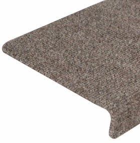 Tapetes de escada autoadesivos 30 pcs 65x21x4 cm creme