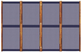 Divisória/biombo com 4 painéis 280x180 cm azul escuro