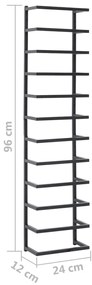 Toalheiro 24x12x96 cm aço preto