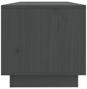 Móvel de TV 90x35x35 cm madeira de pinho maciça cinza