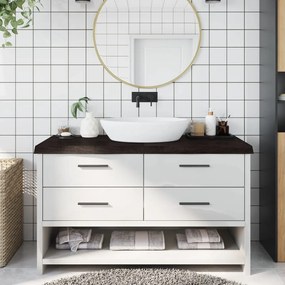 vidaXL Bancada p/ WC 140x60x(2-6)cm madeira tratada maciça castanho
