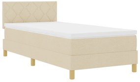Cama Box Spring com Colchão Creme 90x200 cm Tecido